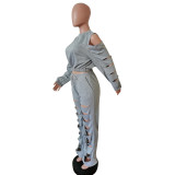 Casual Suit Ripped Fashionable Tracksuit