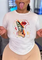 Summer Women Printed Short Sleeve T-Shirt
