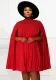 Plus Size Women Bell Bottom Sleeve Pleated Dress