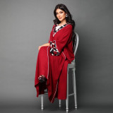 Robe Print Patchwork Ababy Dress Muslim Fashion Retro Swing Loose Women'S Clothing