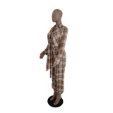Women's Tie Dye Check Sexy Loose Jumpsuit