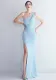 Press-folded beading one-shoulder slim-fit fishtail wedding dress