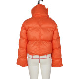 Winter Women Fashion High Neck Scarf Design Ladies Cotton Jacket