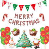 Red And Green Christmas Balloons Set Christmas Decoration Santa Party Balloon Christmas Letter Pennant