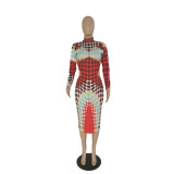 Ladies Women's Sexy Positioning Print Dress