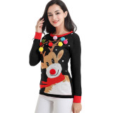 Winter Lazy Christmas Sweater Loose Women'S Round Neck Pullover Knitting Top