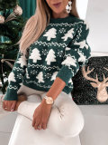 Winter Sweater Christmas Sweater Ladies Half Turtleneck Christmas Towel Embroidered Long Sleeve Sweater