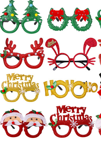 Decorazione natalizia Occhiali Natale Adulti Bambini Puntelli per foto Pupazzo di neve Albero con fiocco per occhiali Cornice