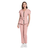 Lace-Up Slim Waist Surgical Female Two Pieces Set