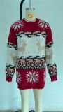Christmas Sweater Christmas Mink Jacquard Sweater Dress