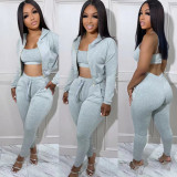 Women's Hooded Sports Casual Set (Three-Piece)