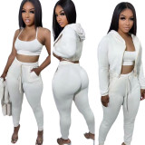 Women's Hooded Sports Casual Set (Three-Piece)