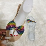 womenbow colored diamonds Slippers
