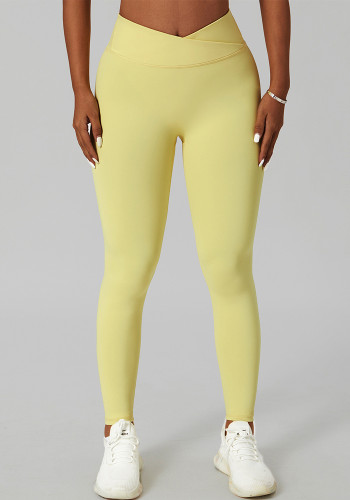 Fitnessbroek Butt Lift Yoga-broek Ademend Kruis taille Strakke pasvorm Sneldrogende sportbroek