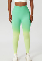 Gradient Nahtlose Yogahose Damen Butt Lift Sport Eng anliegende Hose Hohe Taille Bauch Laufende Fitnesshose
