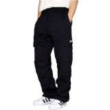 Sport Casual Trousers Fleece Drawstring Multi Pocket Sweatpants Men'S Loose Cargo Trousers