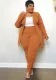 Plus Size Women'S Fashion Chic Professional Casual Long Sleeve Pants Blazer Two Piece Suits
