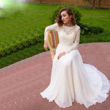 Long-Sleeved Lace Pregnant Women Sexy Loose Trailing Maternity Dress