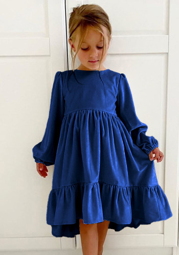 Çocuk Kız Elbise Sonbahar Kış Fırfır Prenses Elbise