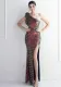 Sequins Clothing Long One-Shoulder Slim-Fit Fishtail Wedding Dress