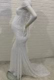 Women'S Lace Pregnant Women Trailing Short Sleeve Evening Dress Wedding Dress