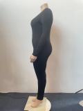 Plus Plus Size Jumpsuit Solid Slim Chic Sexy V-Neck Women's Jumpsuit