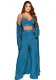 Women Sexy Lace Up Pleated Three-Piece