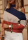 Women Long Sleeve Chain Halter Neck Print Button Top