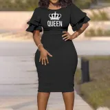 Career Patchwork Slim Plus Size Dress Women