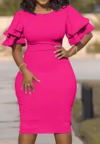 Career Patchwork Slim Plus Size Dress Women