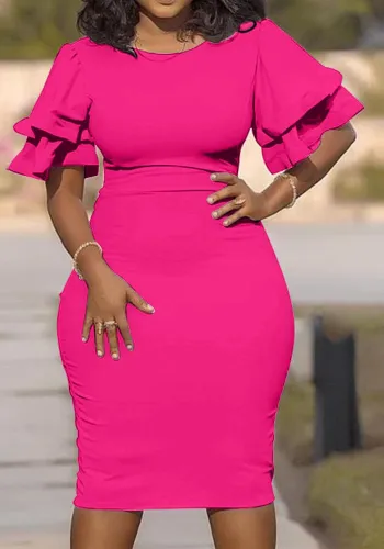 Career Patchwork Slim Plus Size Dress Women