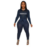 Women's Letter Print Casual Two Piece