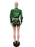 Fall/Winter Women's Jacket Baseball Uniform Letter Embroidered Ribbed Cotton Clothes