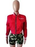 Fall/Winter Women's Jacket Baseball Uniform Letter Embroidered Ribbed Cotton Clothes