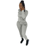 Women'S Fashion Casual Sports Solid Color Suit Two Piece Tracksuit