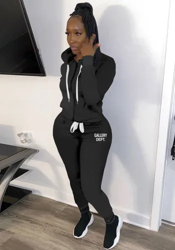 Women'S Fashion Casual Sports Solid Color Suit Two Piece Tracksuit