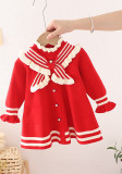 Kids Children'S Sweater Autumn And Winter Girls Bow Sweater Dress