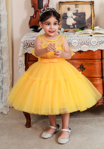 Vestido de menina vestido tutu vestido de malha de aniversário princesa vestido infantil