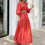 Spring Slim Fit Loose Women'S Polka Dot Print Long Dress