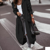Fall/Winter Chic Style Casual Turndown Collar Maxi Trench Coat