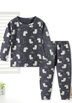 Conjunto de ropa de dormir para niños Cottonlycra Otoño Traje de calzoncillos largos para niños Conjunto de calzoncillos largos para niños grandes