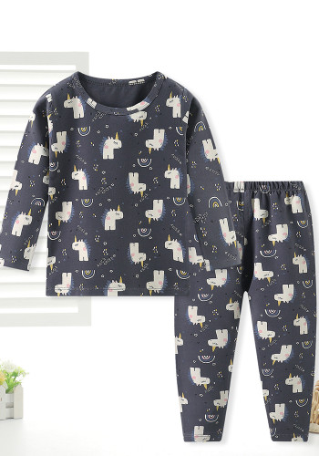 Children'S Sleepwear Set Cottonlycra Autumn Children'S Long Johns Suit Big Children'S Long Johns Set
