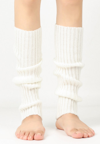 Cubierta de la pierna Calcetines de pila de otoño e invierno Calcetines sueltos de punto Retro Lana Chica Tubo medio Cubierta de pie de moda