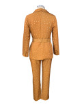 Autumn And Winter Women'S Polka Dot Long-Sleeved Blazer Pants Two-Piece Set