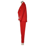 Fall Winter Women'S Fashion Long Sleeve Suit Two Piece Trousers Blazer Set