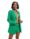 Women'S Autumn/Winter Solid Color Sexy Blazer Women'S Casual Shorts Two Piece Suit