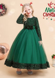 Kinderkleider Prinzessin Kleid Mädchen Langes Paillettenkleid Weihnachten Cosplay Kostüme