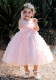 Girls Dress Pink Bow Princess Tutu Bow Mesh Party Dress