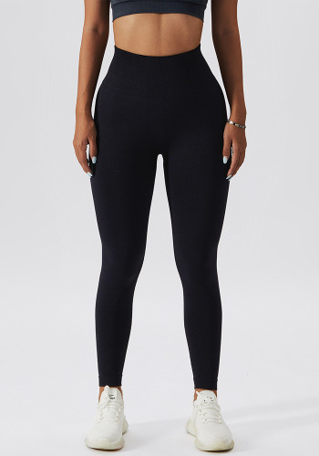 Pantalones de yoga sin costuras para mujer Pantalones de entrenamiento de levantamiento de glúteos deportivos para correr de cintura alta