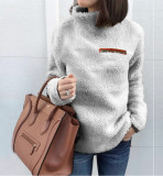Women Zip Turtleneck Thermal Sweater